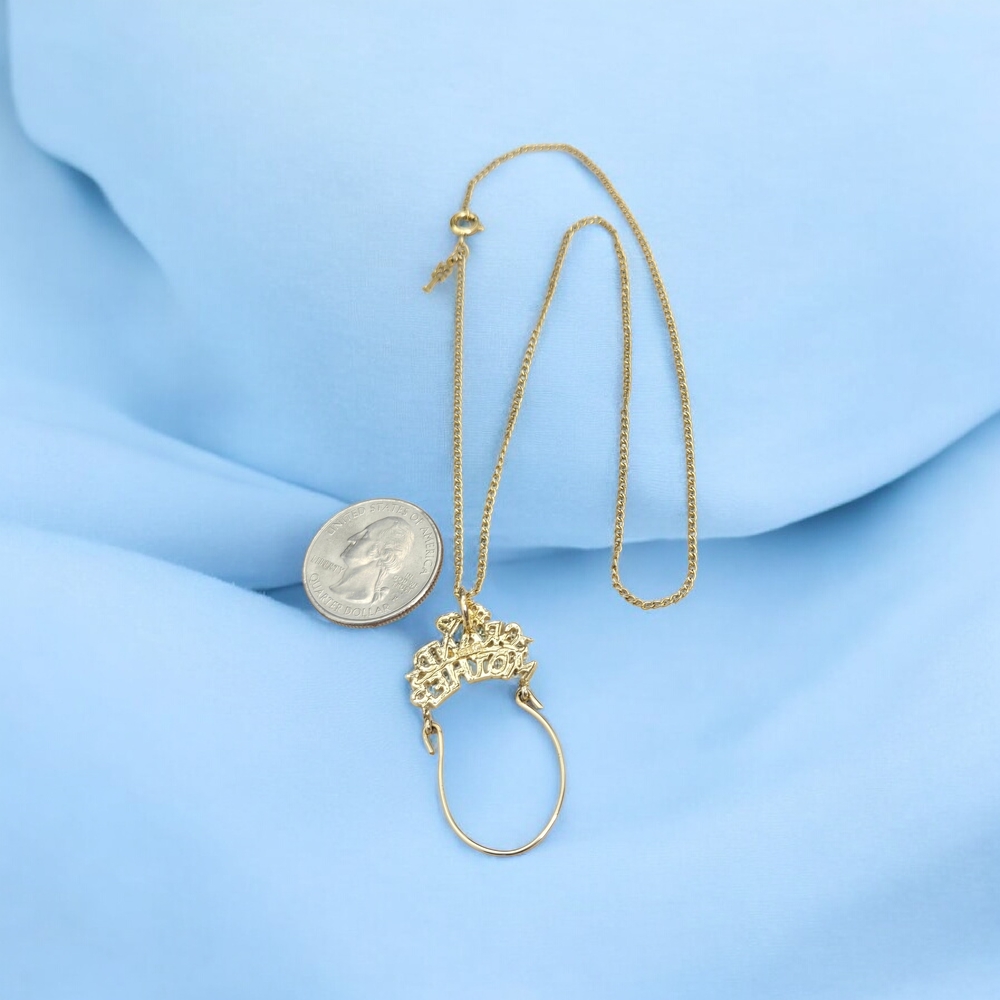 Grandmother Charm Pendant Necklace Vermeil Sterling Silver